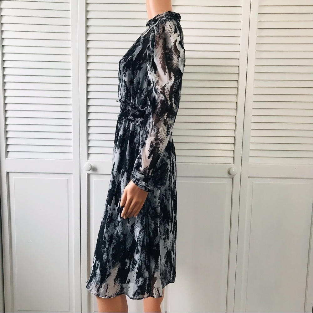 SIMPLY VERA VERAWANG Gray Black Mock Neck Long Sleeve Dress Size Small - Picture 4 of 8